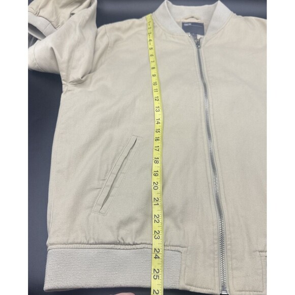 ASOS Men's TAN Beige Full Zip Oversized Flight Bomber Jacket Pockets Sz M - Picture 8 of 8